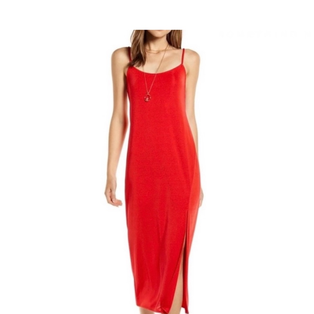 Something Navy Red Midi Dress